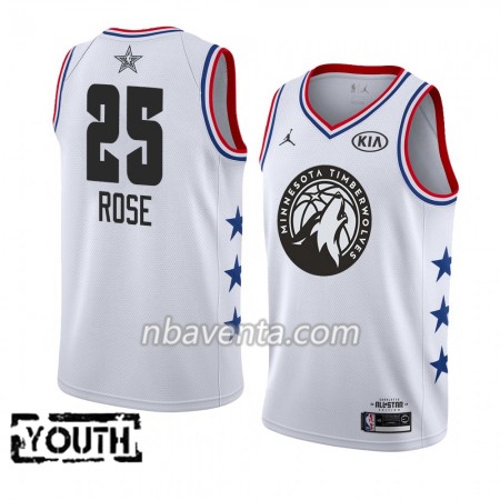 Camiseta Niños Minnesota Timberwolves Derrick Rose 25 2019 All-Star Jordan Brand Blanco Swingman